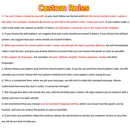 Customized Name Stamp Waterproof Toy Baby Student Clothes Chapter Wash not Faded Children's Seal Customized Stamp Gifts