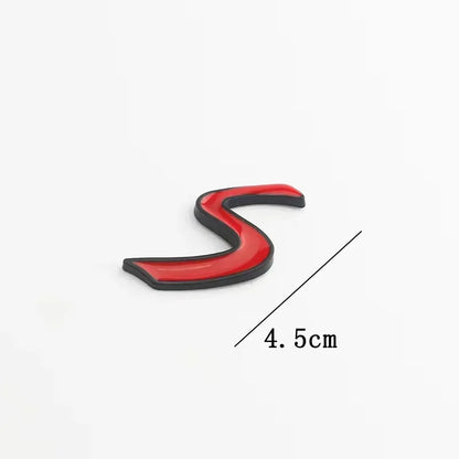 3D Metal Red Mini Cooper S Badge Emblem Sticker Decal for Mini R50 R52 R53 R56 R57 R58 F55 F56 Car Styling Accessories