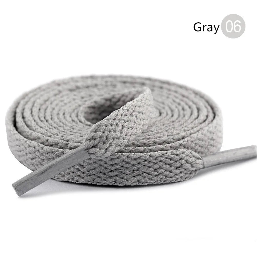 1Pair 8mm Flat Shoelaces Unisex Polyester Black White Shoe Laces Sneakers Canvas Laces Classic Soft Kids Shoestrings 80-120cm