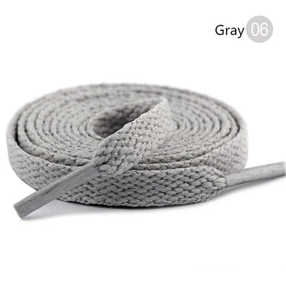 1Pair 8mm Flat Shoelaces Unisex Polyester Black White Shoe Laces Sneakers Canvas Laces Classic Soft Kids Shoestrings 80-120cm