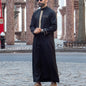 Islamic muslim Arabic men's robe long sleeve embroidered stand collar arabian thobe for men