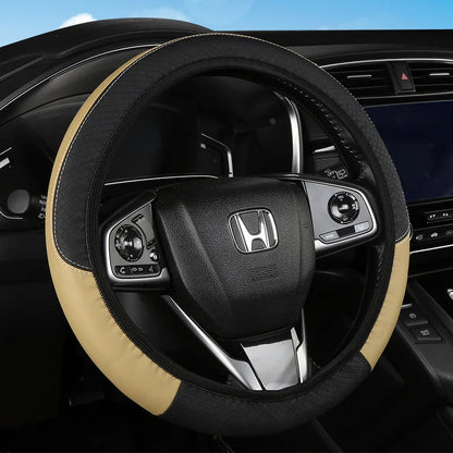 Car Steering Wheel Cover Breathable Anti Slip PU Leather Steering Covers Suitable 37-38cm Auto Decoration Car Accessories