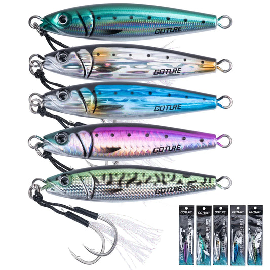 Goture 30g 40g 60g 80g 100g 150g Metal Jigs Lures 3D Large Sea Fishing Lure Sinking Jigging Lure Saltwater Boat Artificial Bait