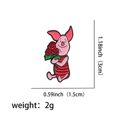 Cartoon Yellow Bear Pig Soft Enamel Pin Children Brooch for Clothes Briefcase Metal Badges Lapel Pins for Backpack Accessories