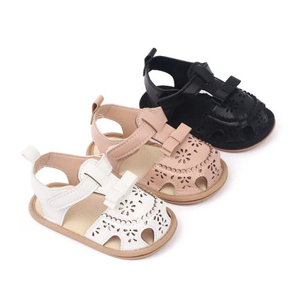 Infant Girl Sandales Toddler Summer Shoes Newborn Bebes Soft Rubber Sole Footwear for 1 Year Cute Bows Sandalen Baby Items Gifts