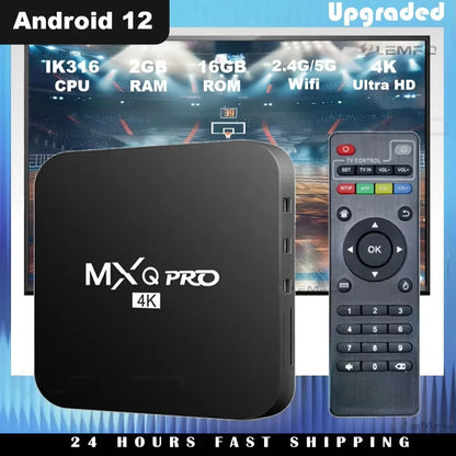2025 MXQ Pro Smart TV Box Android 12 IK316 4K HD 3D Video Home Theater WIFI6 H.265 Support Watching Sport Matches TV Set Top Box
