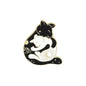 Cartoon Black White Animal Hug Enamel Pins Fox Koi Fish Dinosaur Deer Rabbit Crescent Ghost Alloy Brooch Badge Fashion Jewelry