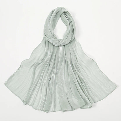 New Premium Silk Crinkle Hijab Scarf Women Shawls Plain Muslim Women Hijabs Breathab Islam Women Turban Pleated Scarf Ramadan