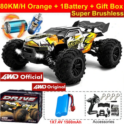 4WD Remote Control Car Off Road 4x4 RC High Speed Buggy Truck Super Brushless 50 or 80KM/H Fast Drift Racing Toy Kids Adults