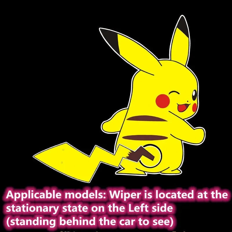 Pokemon Cute Pikachu Reflective Wiper Decorative Stickers Car Rear Window Wagging Tail Modification Decals Children's Toys