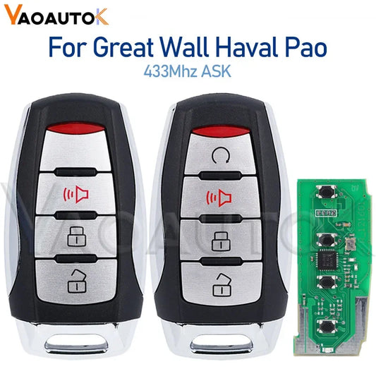 Smart Remote Key For Great Wall Haval Pao POER GWM Haval Pickup truck P Series Remote 433Mhz ASK ID47 Chip Keyless Go Car Key