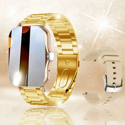+3pc Square Smart Watch Women Men Smartwatch Touch Dial Calls Music Smartclock For Android IOS Fitness Tracker Sport Smart-watch