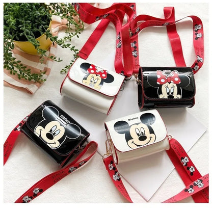Disney Mickey Children's Bag Minnie New Shoulder Bag Cute Cartoon Crossbody Bag Trendy Mini Square Bag Fashion Coin Purse