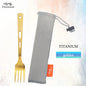 TiTo TiTanium Spork Spoon Tableware Combination Outdoor Camping Titanium Alloy Fork Collection Travel Knife Practical 3Pcs Set