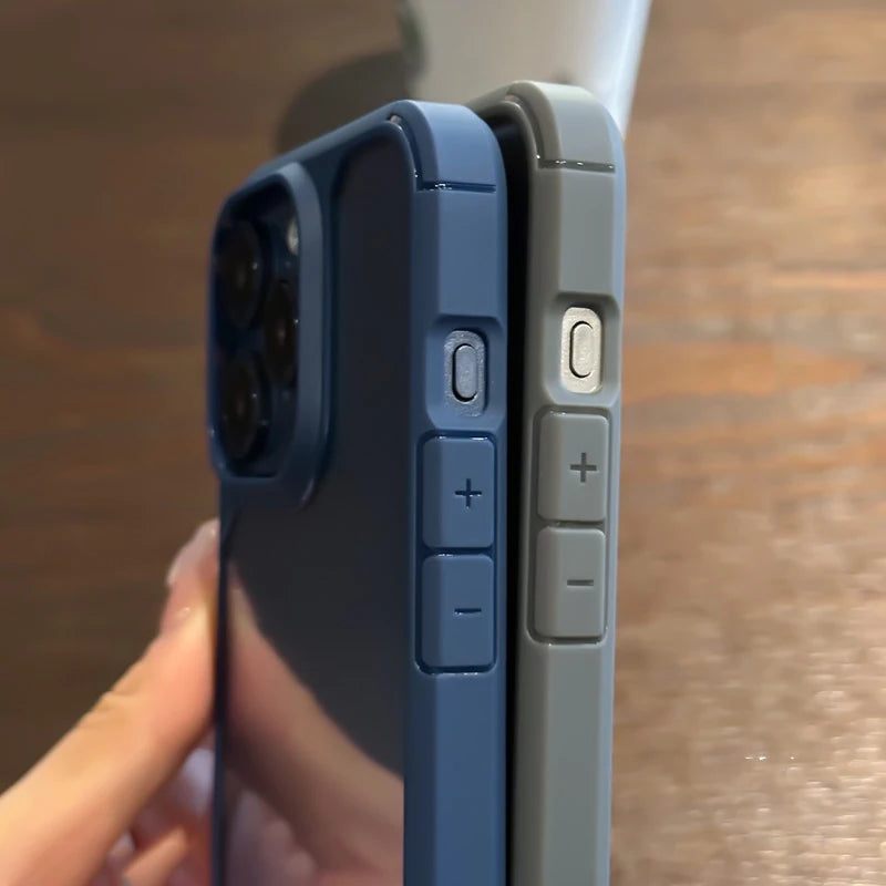 Luxury Transparent Shockproof Bumper Armor Case for iPhone 16 15 14 Plus 13 12 11 Pro Max Rugged Soft Frame Hard Back Cover