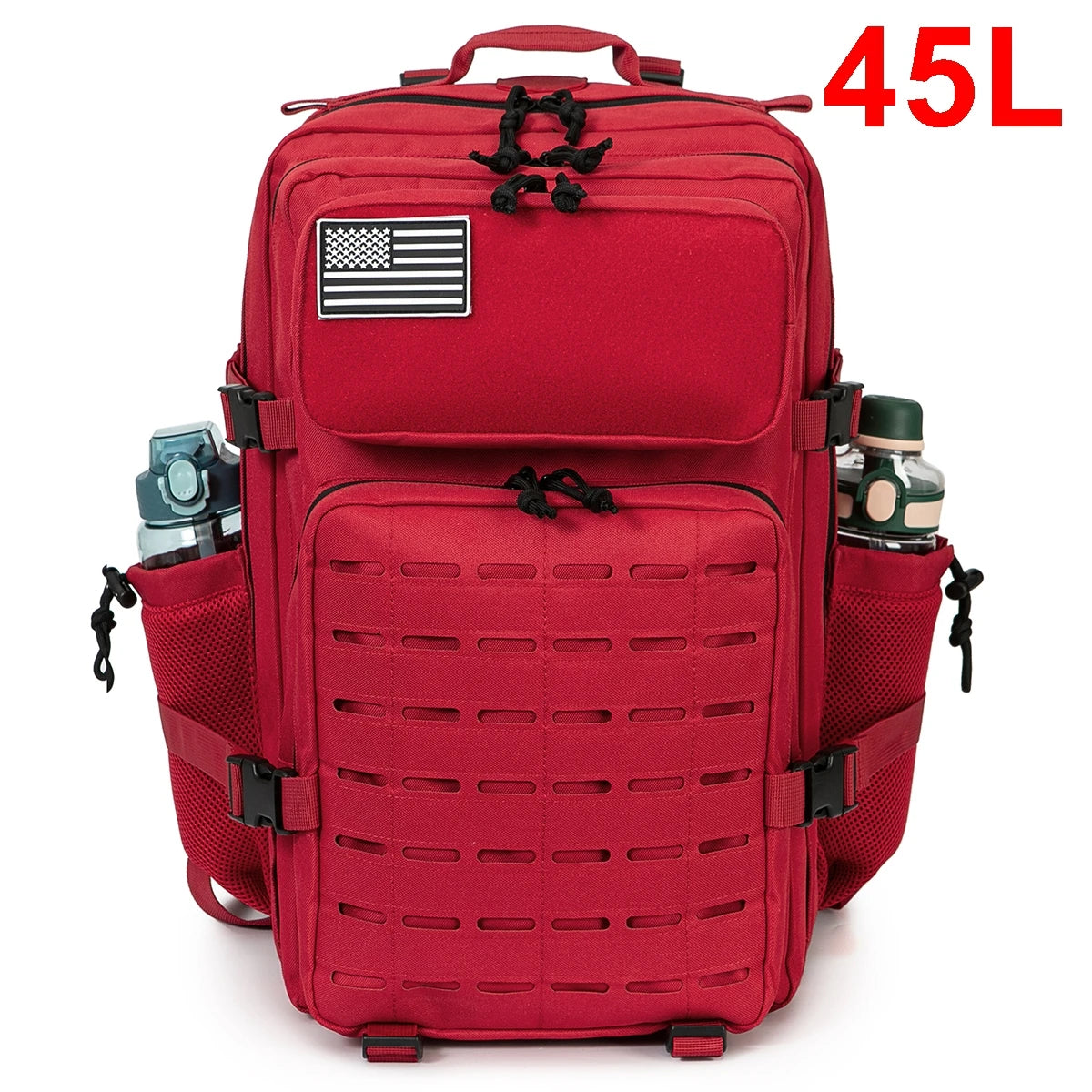 QT&QY 25L GYM Tactical Backpacks for Men  Survival Laser Cut Molle Daypack Small Bug Out Bag Gym Rucksack with Dual Cup Holders