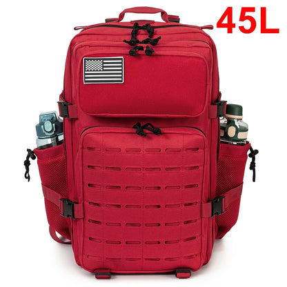 QT&QY 25L GYM Tactical Backpacks for Men  Survival Laser Cut Molle Daypack Small Bug Out Bag Gym Rucksack with Dual Cup Holders