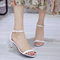 Summer Open Toe Solid Color Simple Elegant Fashion Sandals for Women New Sexy Pin Buckle Comfortable Banquet Party High Heels