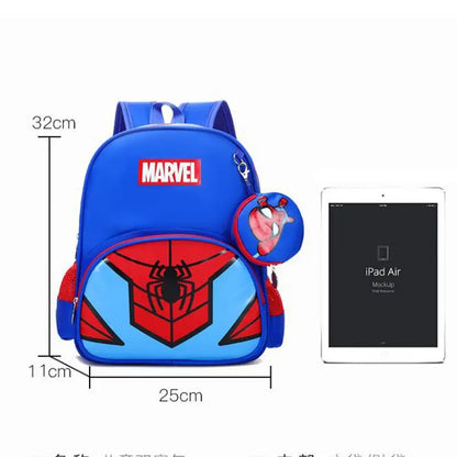 Anime Marvel Backpack Anime Figure Spider Man Iron Man Shoulder Bag Travel Schoolbag for Children Super Heroes Pupil School Bags