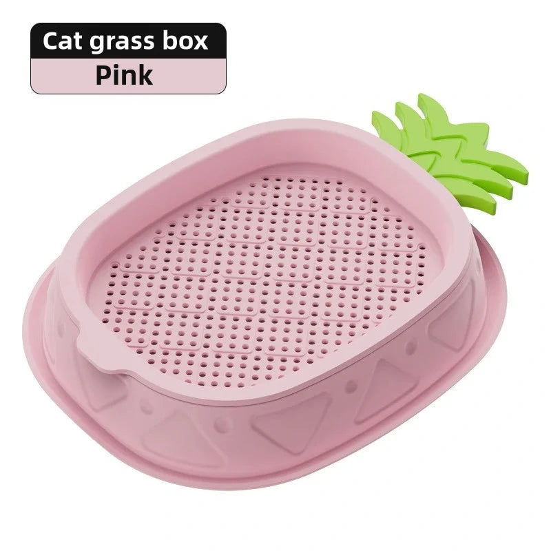 Hydroponic Cat Grass Planter Cat Grass Planter Tray Pineapple Design Plant Germination Tray Wheat Grass Growing Pot Nursery Cat