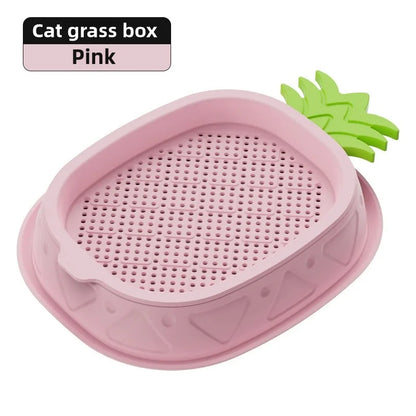 Hydroponic Cat Grass Planter Cat Grass Planter Tray Pineapple Design Plant Germination Tray Wheat Grass Growing Pot Nursery Cat