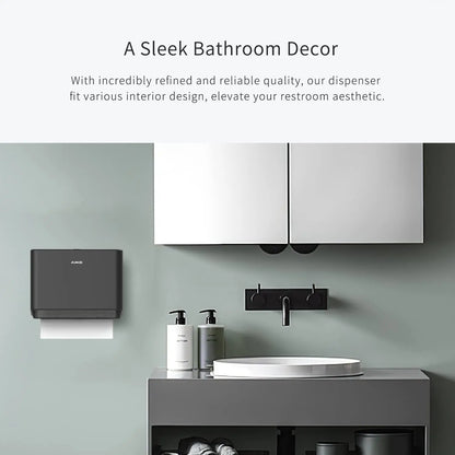 AIKE Professional Paper Towel Holder Wall Mount Punch Free Tissue Dispenser with Smart Lock Paper Box for Toilet Bedroom Kitchen