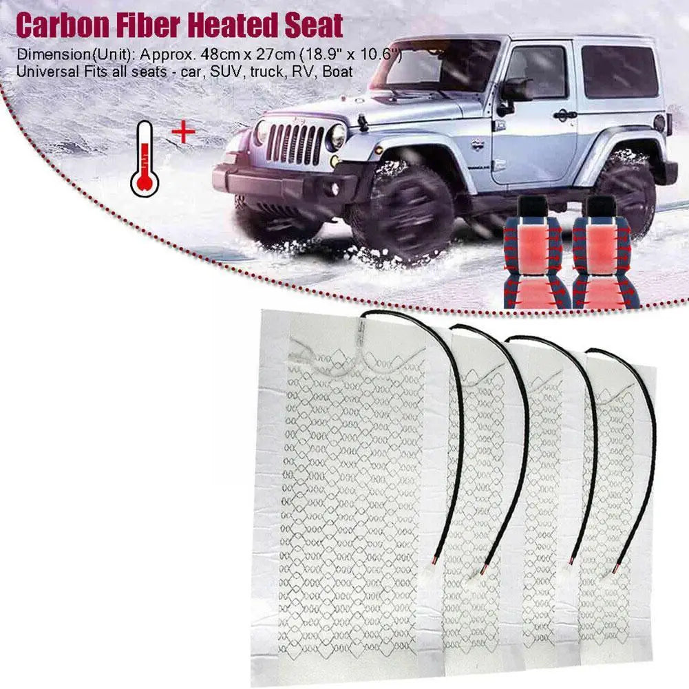 1pc Universal 12V Car Seat Heater Carbon Fiber Heating Safety Winter Heating Heater Seat Cushion Accessories Heater Car Se L9J6