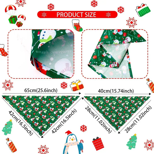 New 50/100pcs Christmas Dog Bandana Christmas Pet Supplies Dog Accessories Pet Dog Bandanas Scarf  Small Dog Cat Puppy  Bandana