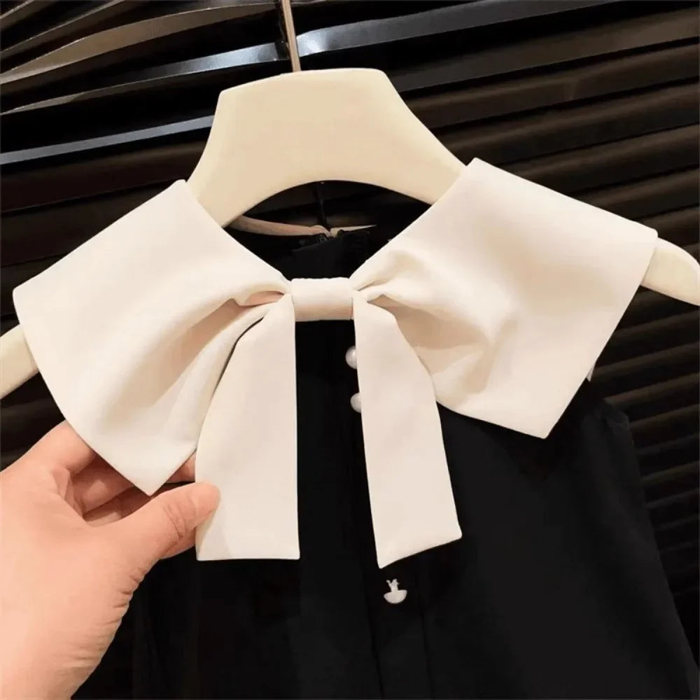 Bear Leader Girls Bow Decoration Cowl Neck Sleeveless Dresses Summer Plain Kids Clothes Korean Version Casual Wear 2 To 7 Years