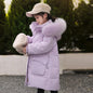 2025 Winter Down Jacket For Girl Hooded Waterproof White Duck Down Thick Warm Teenage Girl Outwear Coat 5-14 Years Kids Parka