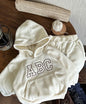 MILANCEL Winter Kids Clothing set Fur Lining Boys Hoodie Set  Hooded Sweasthirt And Pants  2Pcs Track Suit