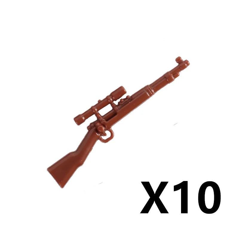 WW2 German Weapon Building Block 98K Two-color Gun US M1911 Soviet RPG Military Soldier Figure Accessories Rifle Pistol Toy C349