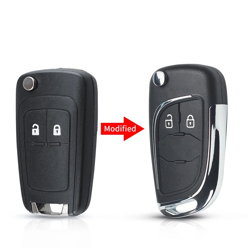 Dandkey Flip Remote Car Key Shell Case For Chevrolet Cruze Epica Lova Camaro Impala For Opel Astra J Corsa E Insignia Zafira C