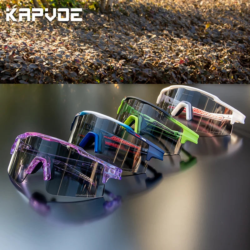 KAPVOE Woman Photochromic Sunglasses UV400 Bike Bicycle Glasses Men's Sports Cycling Eyewear Outdoor MTB Glasses Bike Goggles