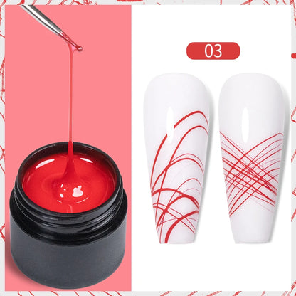 BOZLIN 5ML Color Solid Nail Gel Colorful Painting Nail Art Varnish Semi Permanent Solid Polish UV Nail Gel Top Coat Manicure