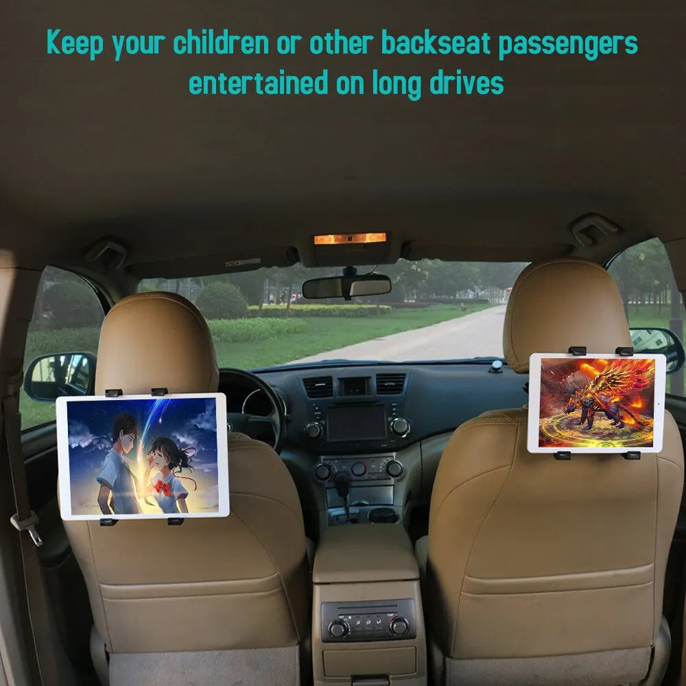 Tablet Car Holder Stand for Ipad 2/3/4 Air Pro Mini 7-11' Universal 360 Rotation Bracket Back Seat Car Mount Handrest