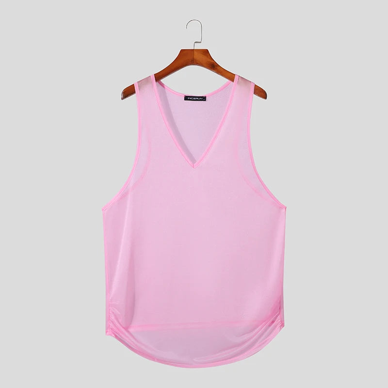 INCERUN Tops 2024 American Style Fashion Men's Personality Deconstruction Vests Casual Clubwear Hot Selling Thin Tank Tops S-5XL