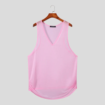 INCERUN Tops 2024 American Style Fashion Men's Personality Deconstruction Vests Casual Clubwear Hot Selling Thin Tank Tops S-5XL