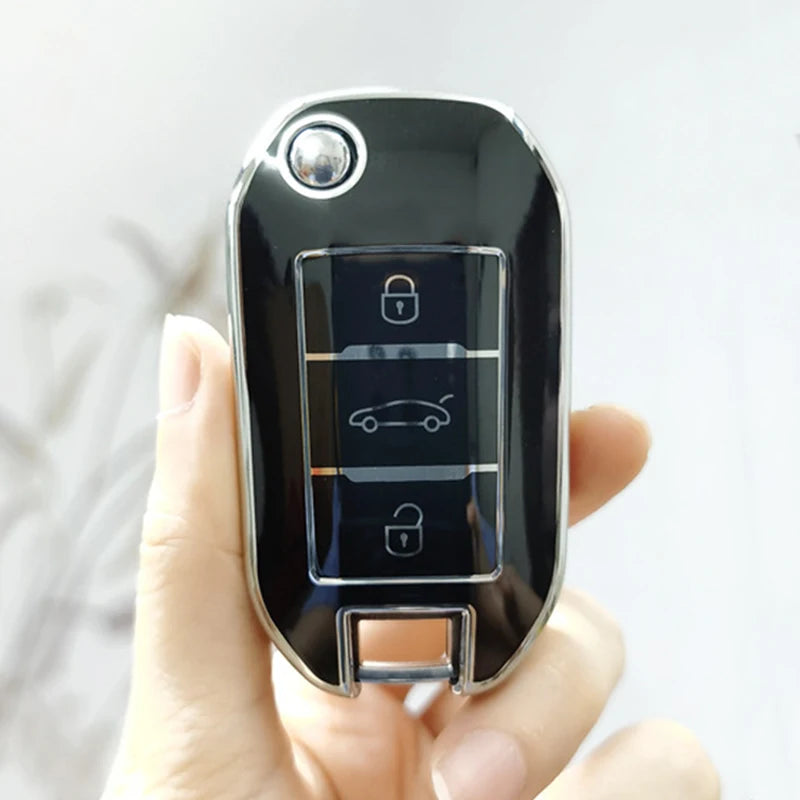 3 Button Flip TPU Car Key Case Cover for Peugeot 3008 208 308 508 408 2008 307 4008 for Citroen C4 C4L CACTUS C3 C6 C8 Key Shell