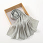 New Premium Silk Crinkle Hijab Scarf Women Shawls Plain Muslim Women Hijabs Breathab Islam Women Turban Pleated Scarf Ramadan