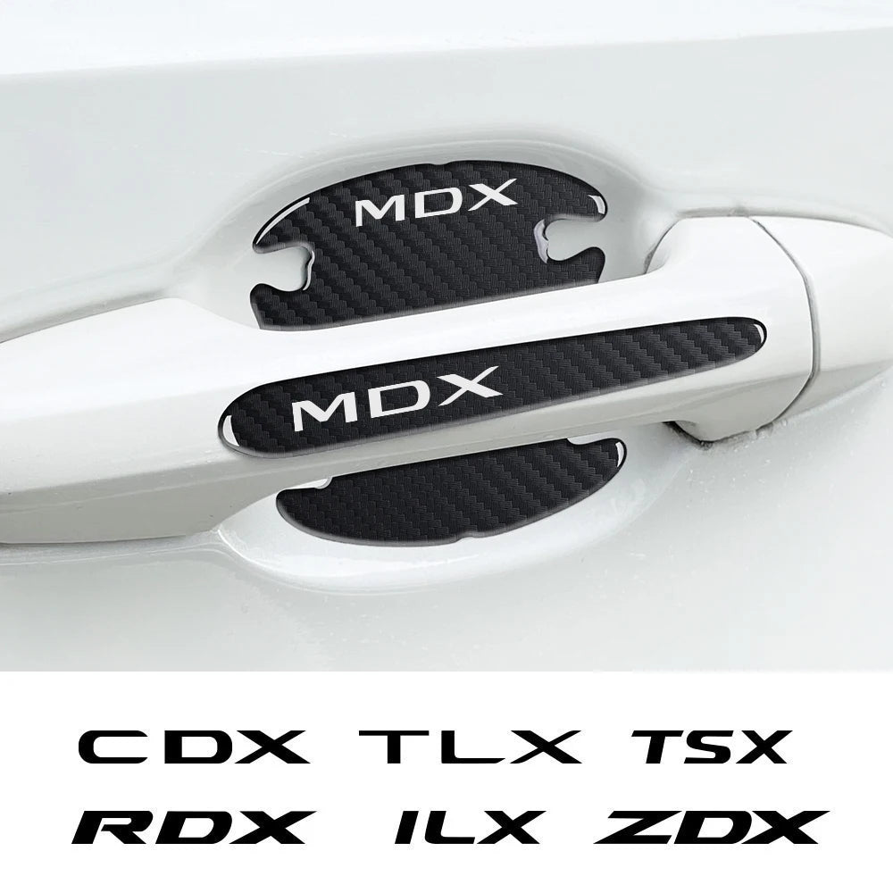 Car Door Handle Sticker Anti Collision Auto Exterior Accessories For Acura MDX RDX TSX TL ILX TLX NSX RL CDX RSX ZDX TLXL RLX