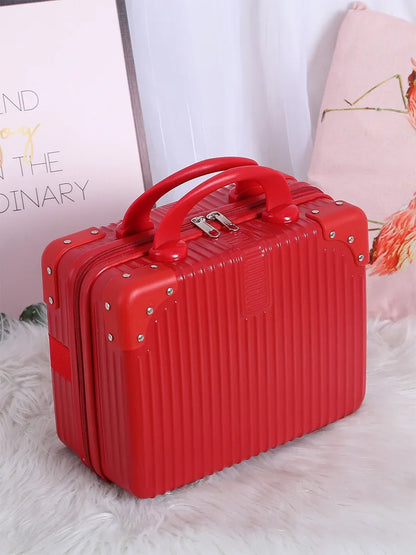 14 inch Mini Women Travel Suitcase Storage Bags Cosmetic Box Hand Luggage Organizer Makeup Case Small Password Box Boarding Case
