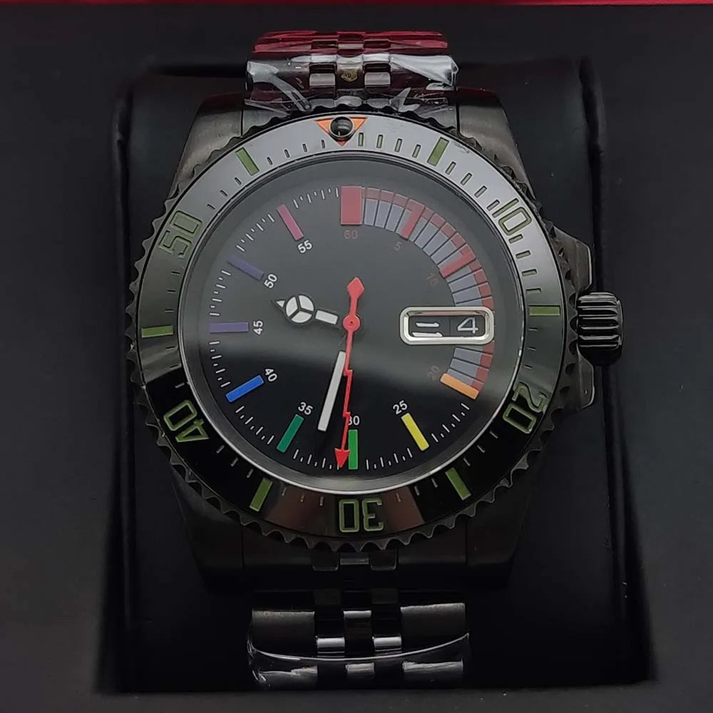 Men's New NH36 Automatic Mechanical Watch Rainbow Aseptic Dial Waterproof Case Casual Fashion Business Men's Watch