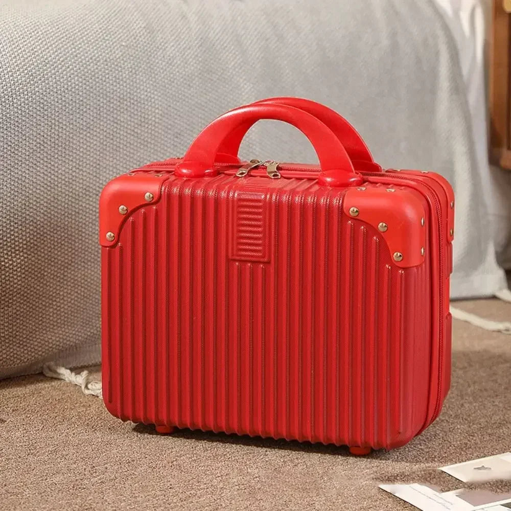 14 inch Mini Women Travel Suitcase Storage Bags Cosmetic Box Hand Luggage Organizer Makeup Case Small Password Box Boarding Case