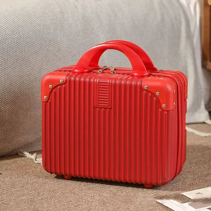 14 inch Mini Women Travel Suitcase Storage Bags Cosmetic Box Hand Luggage Organizer Makeup Case Small Password Box Boarding Case