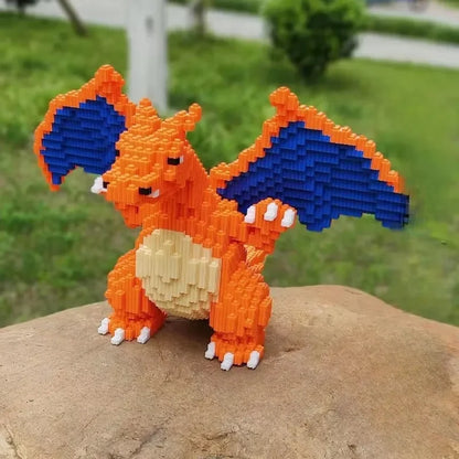 Pokemon fire-breathing Dragon Assembled Building Blocks Model Bricks Toy for Children Gifts Micro Puzzle Toys Desktop Decoration