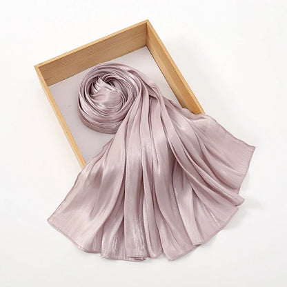 New Premium Silk Crinkle Hijab Scarf Women Shawls Plain Muslim Women Hijabs Breathab Islam Women Turban Pleated Scarf Ramadan