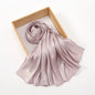 New Premium Silk Crinkle Hijab Scarf Women Shawls Plain Muslim Women Hijabs Breathab Islam Women Turban Pleated Scarf Ramadan