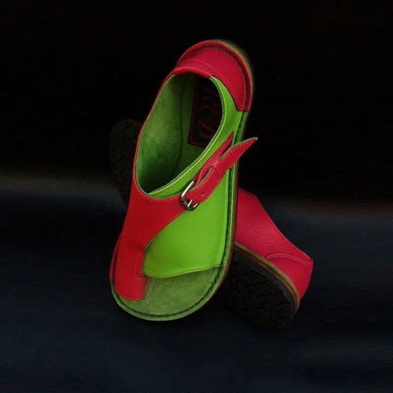Multicolored Sandals Female Shoe Strappy Heels Large Size Slip-on Loafers Summer Women's Girls Big Comfort Closed Elastic Band