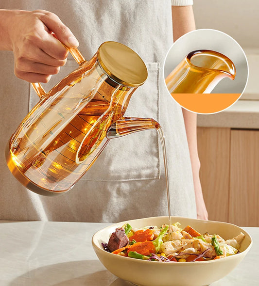 1000ml Oil Bottle Kitchen Glass Oil Pot Large Capacity Leak-Proof Pour Soy Vinegar Tank Oil Dispenser Kitchen Tools